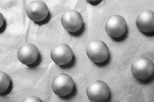 Aesthetic wallpaper with silver balls
